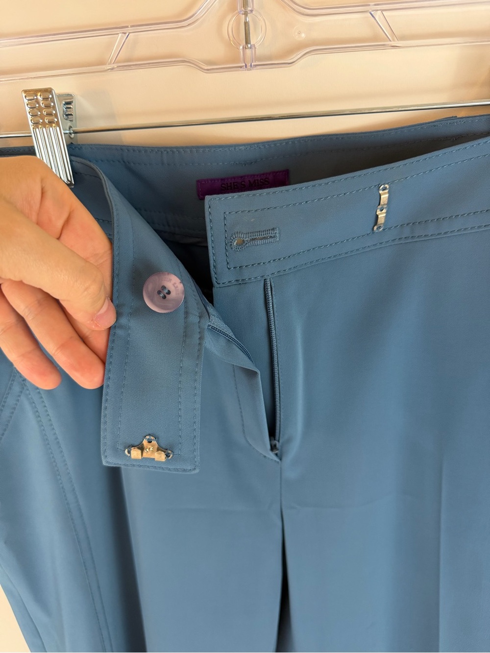 She’s Miss Blue Tailored Straight Leg Trousers Pants Size 66 - Picture 6 of 8